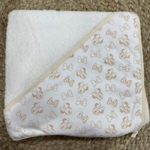 Toalla capa minnie blanco/beige
