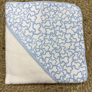 Toalla capa oso blanco/celeste