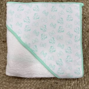 Toalla capa minnie verde/blanco